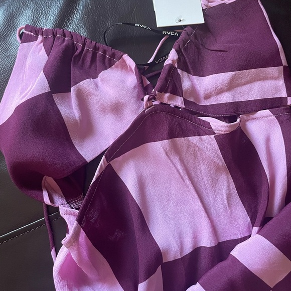 RVCA Purple and Pink Checkered Chemise - Picture 5 of 8